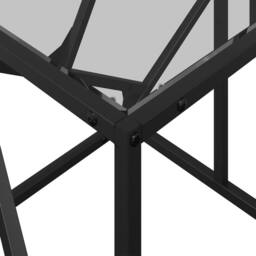 Berkfield Home Coffee Table with Transparent Glass Top 98.5x50x41 cm Steel - thumbnail 8