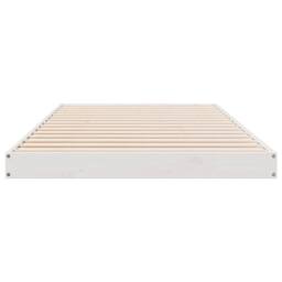 Berkfield Home Floor Bed Frame White 100 x 220 cm Solid Pine Wood - thumbnail 4