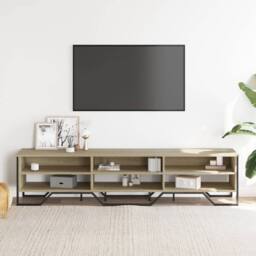 Berkfield Home TV Cabinet Sonoma Oak 180x34x41 cm Engineered Wood in Light Brown - Size: 180 x 34 x 41 cm - thumbnail 3