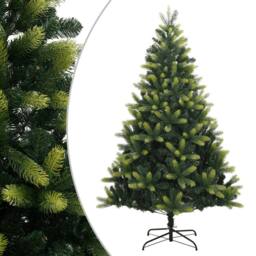 Berkfield Home Beautiful Artificial Hinged Christmas Tree with Stand 240 cm in Green - thumbnail 2