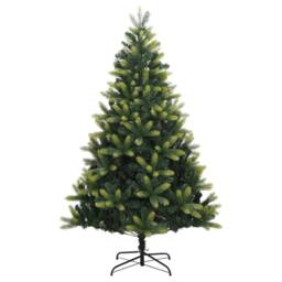 Berkfield Home Beautiful Artificial Hinged Christmas Tree with Stand 240 cm in Green - thumbnail 3