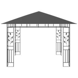 Berkfield Home Gazebo with Mosquito Net 3x3x2.73 m Anthracite 180 g/m ² in Dark Grey - thumbnail 4