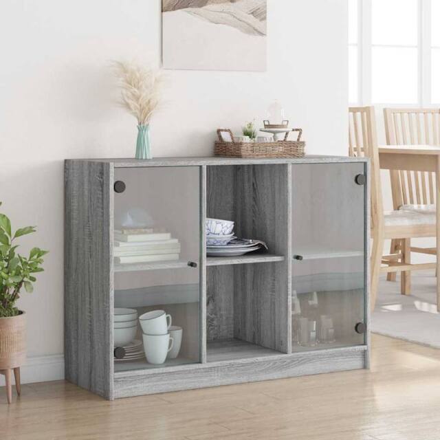 Berkfield Home Sideboard Grey Sonoma 102x37x75.5 cm Engineered Wood - image 1