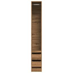 Berkfield Home Wardrobe Artisian Oak 30x50x200 cm Engineered Wood in Brown - Size: 30 x 50 x 200 cm - thumbnail 4