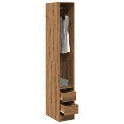 Berkfield Home Wardrobe Artisian Oak 30x50x200 cm Engineered Wood in Brown - Size: 30 x 50 x 200 cm - thumbnail 2
