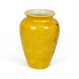 Verano Spanish Ceramics Sunflower Hand Painted Ceramic Yellow Hoem Decor Small Vase 24cm - thumbnail 3