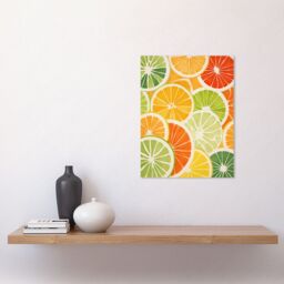"Artery8 Wall Art Print Slices of Limes Oranges & Grapefruit Bright Watercolour Painting Kitchen Artwork Poster - Size: W18"" x H24""" - thumbnail 2