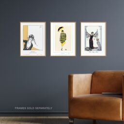 Artery8 Wall Art Print French Fashion Art Nouveau Vintage 1920s Paris Set Of 3 s Bathroom Bedroom Aesthetic Dressing Room A4 - thumbnail 2