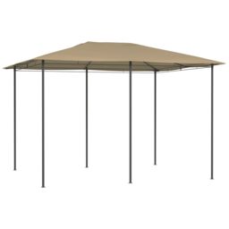 Berkfield Home Gazebo 3x4x2.6 m Taupe 160 g/m ² in Beige - thumbnail 2
