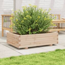 Berkfield Home Decorative Garden Planter 90x60x26.5 cm Solid Wood Pine in Light Tan