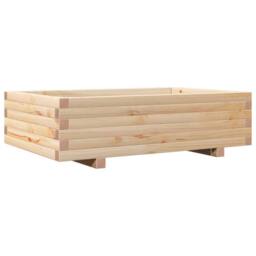 Berkfield Home Decorative Garden Planter 90x60x26.5 cm Solid Wood Pine in Light Tan - thumbnail 7