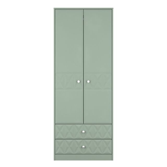 Ready Assembled 2 U Memphis 2 Door Robe 2 Drawer Robe (Ready Assembled) in Pale Green - Size: Large - image 1