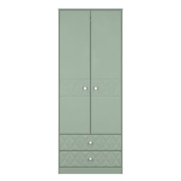 Ready Assembled 2 U Memphis 2 Door Robe 2 Drawer Robe (Ready Assembled) in Pale Green - Size: Large - thumbnail 1