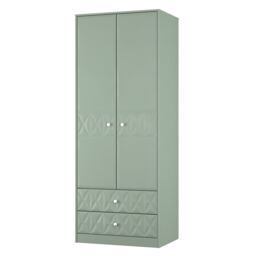 Ready Assembled 2 U Memphis 2 Door Robe 2 Drawer Robe (Ready Assembled) in Pale Green - Size: Large - thumbnail 3