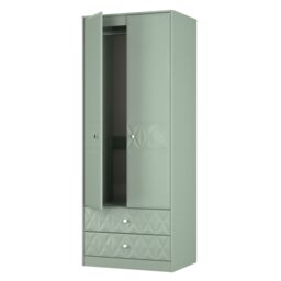 Ready Assembled 2 U Memphis 2 Door Robe 2 Drawer Robe (Ready Assembled) in Pale Green - Size: Large - thumbnail 5
