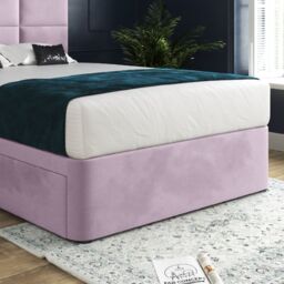 Casani Caprio Upholserted Floorstanding Headboard With Divan Bed Frame in Pink - Size: Double - thumbnail 3