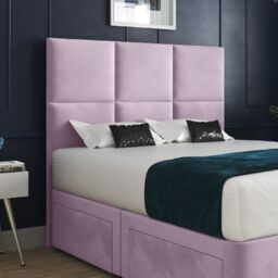Casani Caprio Upholserted Floorstanding Headboard With Divan Bed Frame in Pink - Size: Double - thumbnail 2