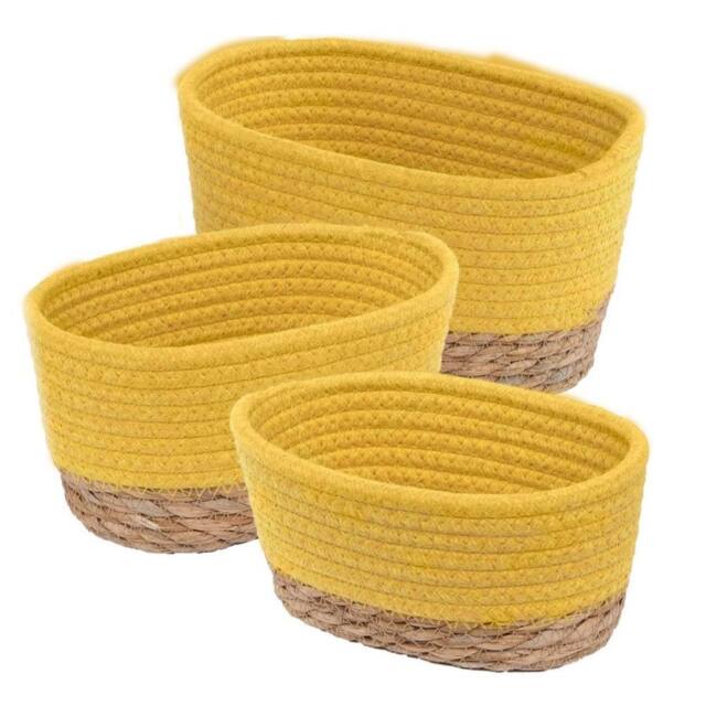 EONLION Yellow Basket Set of 3 Storage - Size: 500mm - image 1