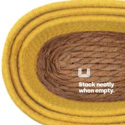 EONLION Yellow Basket Set of 3 Storage - Size: 500mm - thumbnail 4