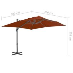 Berkfield Home Cantilever Umbrella with Aluminium Pole Terracotta 300x300 cm - thumbnail 8