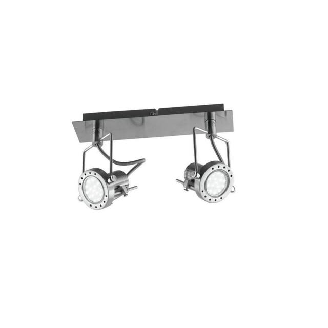Netlighting SPOT LED 2 Light Twin Spotlight Nickel 400lm 2700K 34x16cm in Grey - Size: 34x16 cm