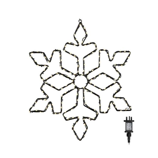 Samuel Alexander 50cm x 44cm FlexiBrights Christmas Snowflake with 165 White LEDs in Black - Size: 50 cm x 44 cm - image 1