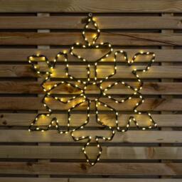 Samuel Alexander 50cm x 44cm FlexiBrights Christmas Snowflake with 165 White LEDs in Black - Size: 50 cm x 44 cm - thumbnail 7