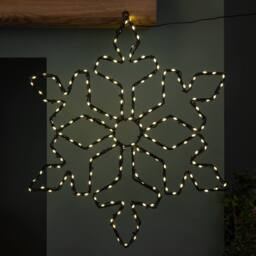Samuel Alexander 50cm x 44cm FlexiBrights Christmas Snowflake with 165 White LEDs in Black - Size: 50 cm x 44 cm - thumbnail 2