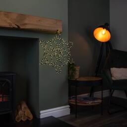 Samuel Alexander 50cm x 44cm FlexiBrights Christmas Snowflake with 165 White LEDs in Black - Size: 50 cm x 44 cm - thumbnail 3