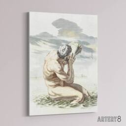 "Artery8 Triton Blows On The Conch Shell Johan Teyler Canvas Wall Art in White - Size: W18"" x H24""" - thumbnail 2