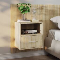 Berkfield Home Wall-mounted Bedside Cabinets 2 pcs Sonoma Oak in Light Brown - thumbnail 3