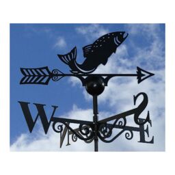 Poppyforge Fish Weathervane - Solid Steel - W61 x H88 cm - Powder Coated Black