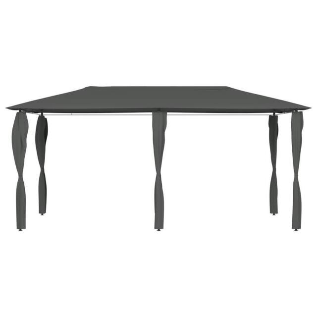 Berkfield Home Gazebo with Post Covers 3x6x2.6 m Anthracite 160 g/m ² in Charcoal - image 1