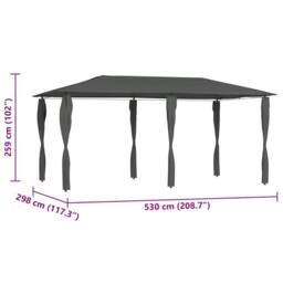 Berkfield Home Gazebo with Post Covers 3x6x2.6 m Anthracite 160 g/m ² in Charcoal - thumbnail 4