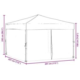 Berkfield Home Decorative Folding Party Tent with Sidewalls Taupe 3x3 m in Stone - thumbnail 9