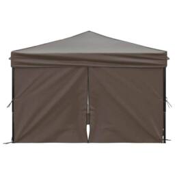 Berkfield Home Decorative Folding Party Tent with Sidewalls Taupe 3x3 m in Stone - thumbnail 4
