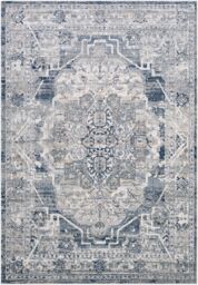Livabliss Jolie-Vintage Grey Beige Blue Brown Traditional Boho Living Dining Bedroom Rug in Mid Grey - Size: 160 cm x 220 cm - thumbnail 2