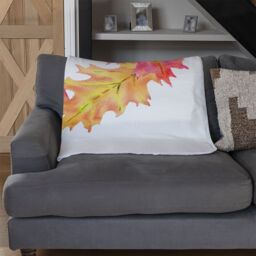 Benjamin Tate Design Pink & Orange Autumn Reath Blanket in Natural - Size: 120 cm x 150 cm - thumbnail 2