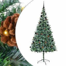 Berkfield Home Elegant Artificial Christmas Tree with Stand Green 210 cm PVC and - thumbnail 3