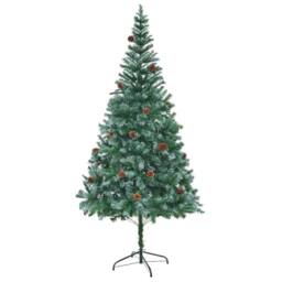 Berkfield Home Elegant Artificial Christmas Tree with Stand Green 210 cm PVC and - thumbnail 5