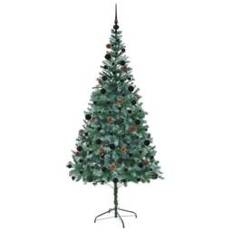 Berkfield Home Elegant Artificial Christmas Tree with Stand Green 210 cm PVC and - thumbnail 4