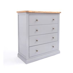 Cabinet Bits Rocca 4 Drawer Chest of Drawers Brass Knob in Grey - thumbnail 2