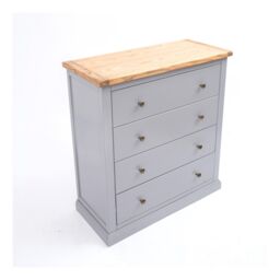Cabinet Bits Rocca 4 Drawer Chest of Drawers Brass Knob in Grey - thumbnail 3