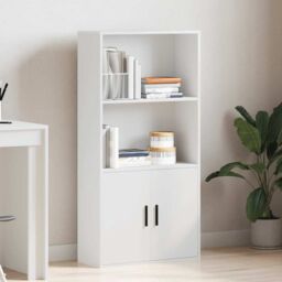 Berkfield Home Bookcase White 60x24x120 cm Engineered Wood - Size: 60 x 24 x 120 cm - thumbnail 3