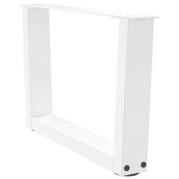 Berkfield Home Dining Table Legs V-Shape 2 pcs White 60x(30-31.3) cm Steel - thumbnail 4