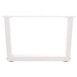 Berkfield Home Dining Table Legs V-Shape 2 pcs White 60x(30-31.3) cm Steel - thumbnail 5