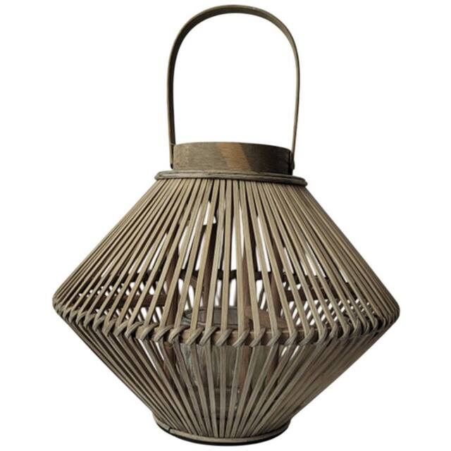 Hill Interiors Wicker Cone Candle Lantern in Brown - image 1