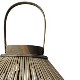 Hill Interiors Wicker Cone Candle Lantern in Brown - thumbnail 2