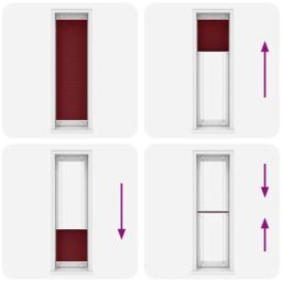 Berkfield Home Pleated Blind Bordeaux Red 65x200 cm Fabric Width 64.4 cm Polyester - thumbnail 5