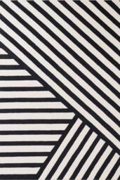 THE RUGS Ted Baker Noir Wool Handwoven Black White Geometric Rug - Size: 200 cm x 290 cm - thumbnail 1